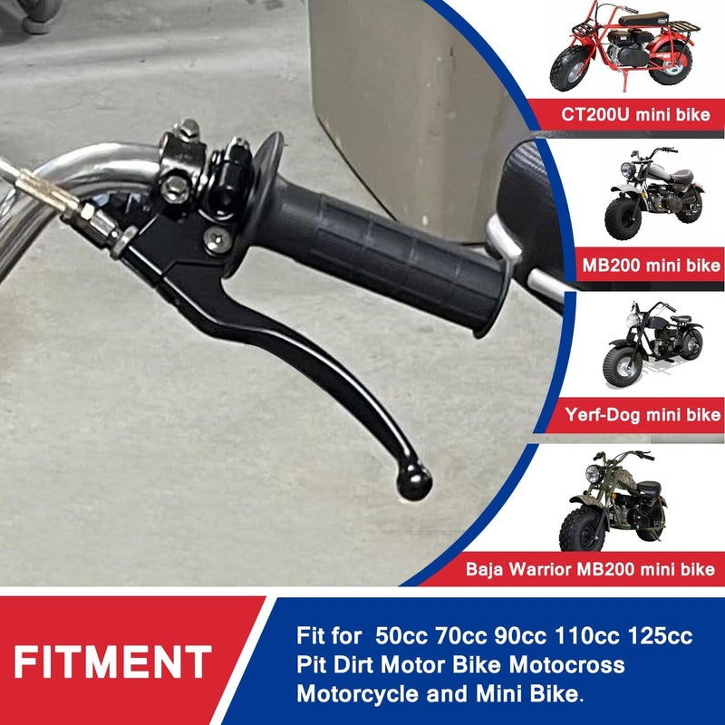 HOOUP 7/8" Left Brake Clutch Handle Lever Perch for SSR110 KX65 YZ80 CRF50 XR50 DR125 KLX110 Coolster Apollo RFZ125 Tao Tao DB17 Chinese Pit Dirt Bike Coleman CT100U CT200U Mini Black - Image 2